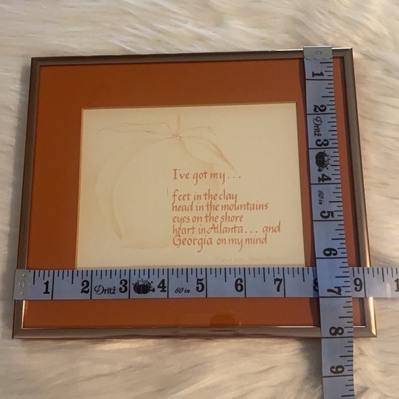 8” x 9” Professionally & Award Winning Framed, Georgia Peach Quote, Ex Condition - Picture 7 of 9
